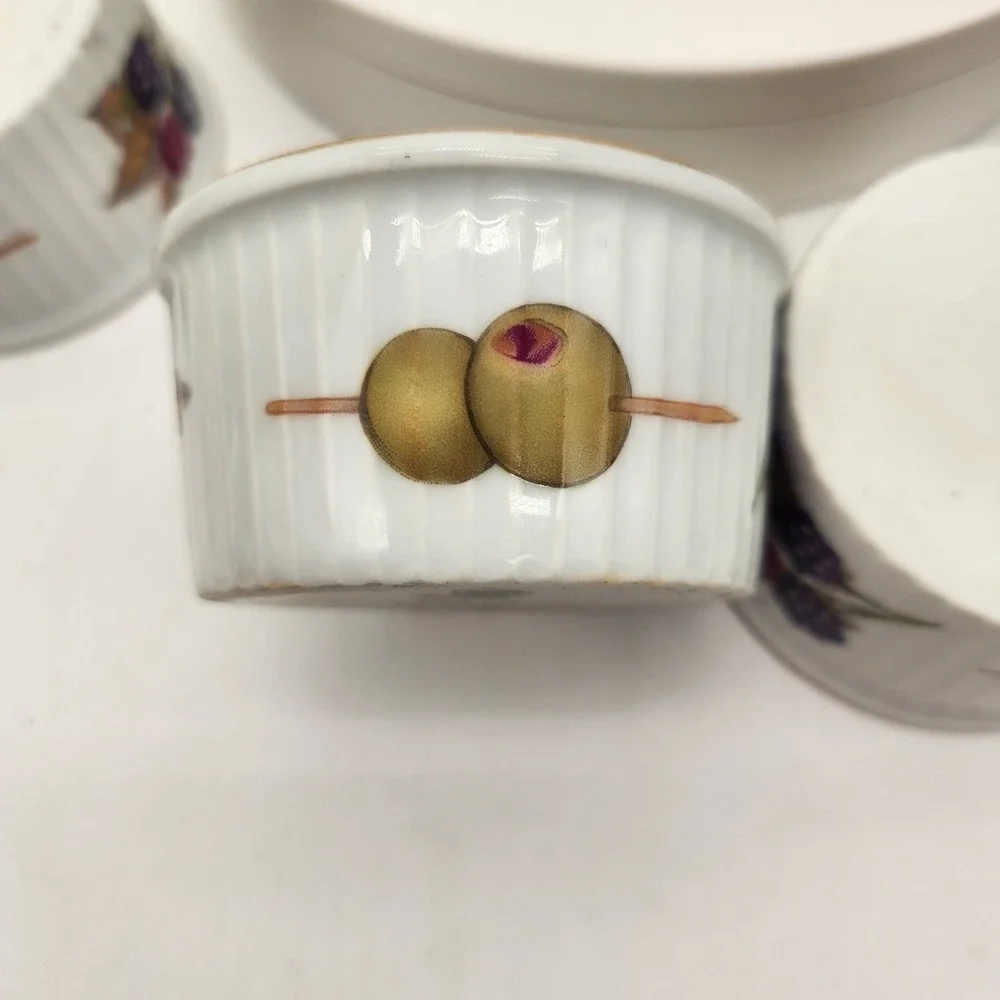 Royal Worcester Evesham Gold Porcelain Ramekins Set of 6 Made in England Vintage